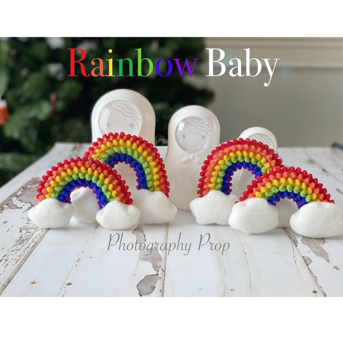 Rainbow baby newborn photography prop with clouds Soft Bright color