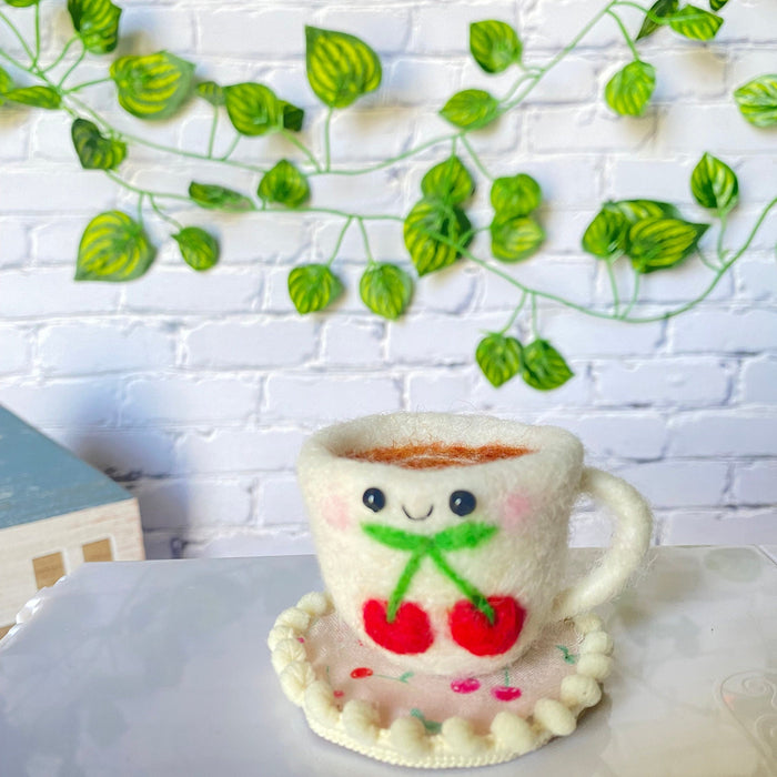 Cherry Tea Cup Fridge Magnet