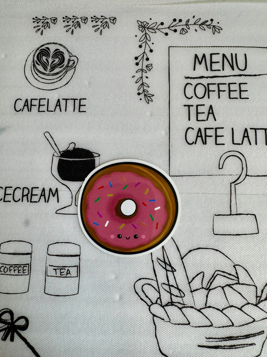 2.5” pink donut sticker