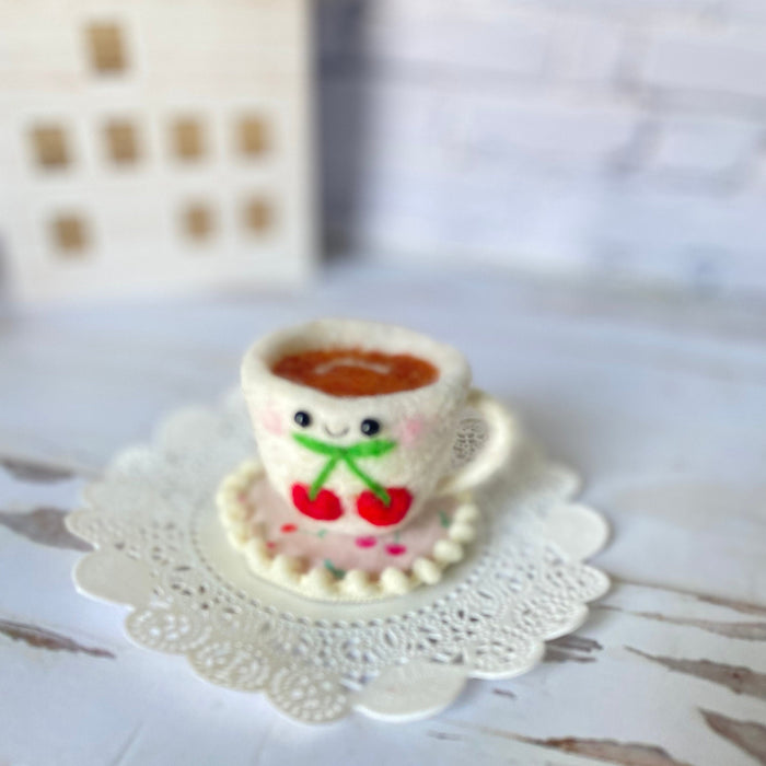 Cherry Tea Cup Fridge Magnet