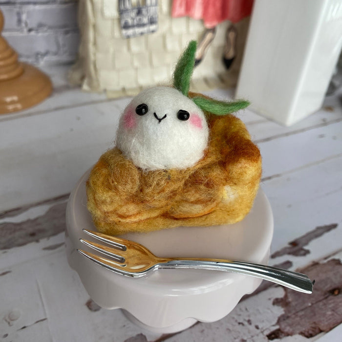 Apple pie Fridge Magnet with vanilla ice cream