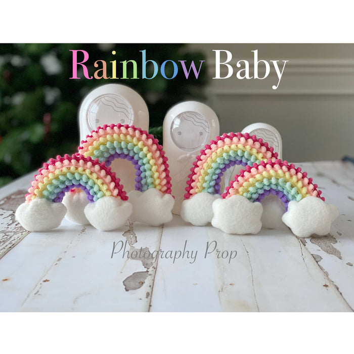 Rainbow clouds photo prop with clouds