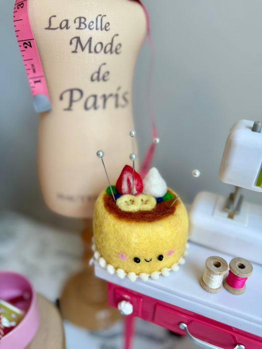 Cheese Cake Pincushion - Smiling face