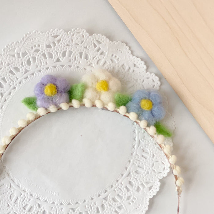 Pink White Flower Girl Headband