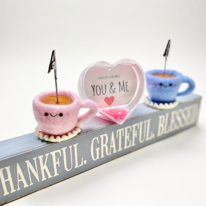 Coffee cup photo holder - Assorted colors