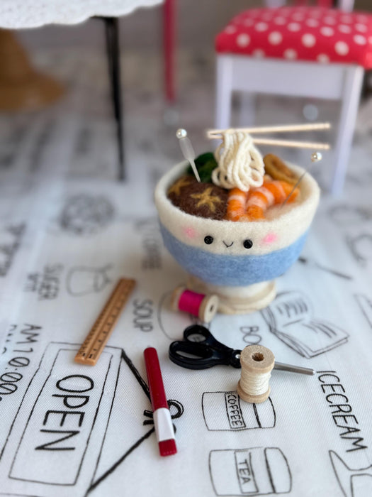 Seafood Ramen pincushion - Shrimp Shiitake