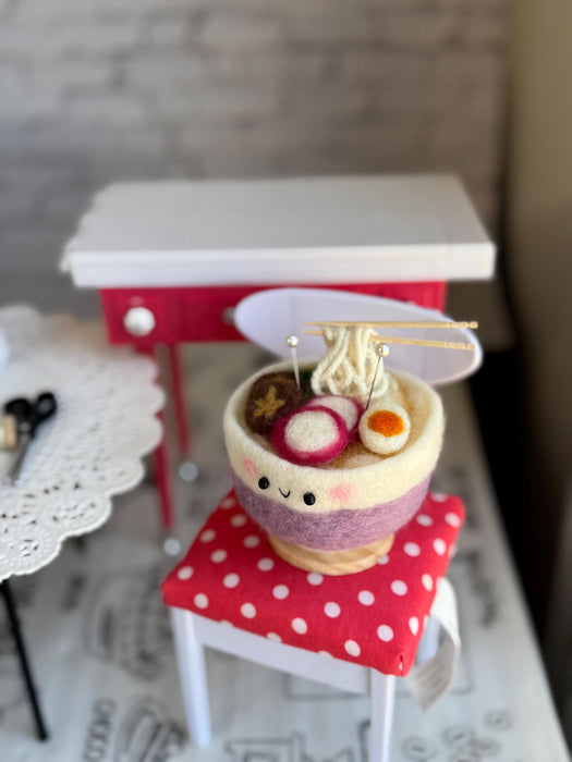 Candied Beet Shiitake Ramen pincushion