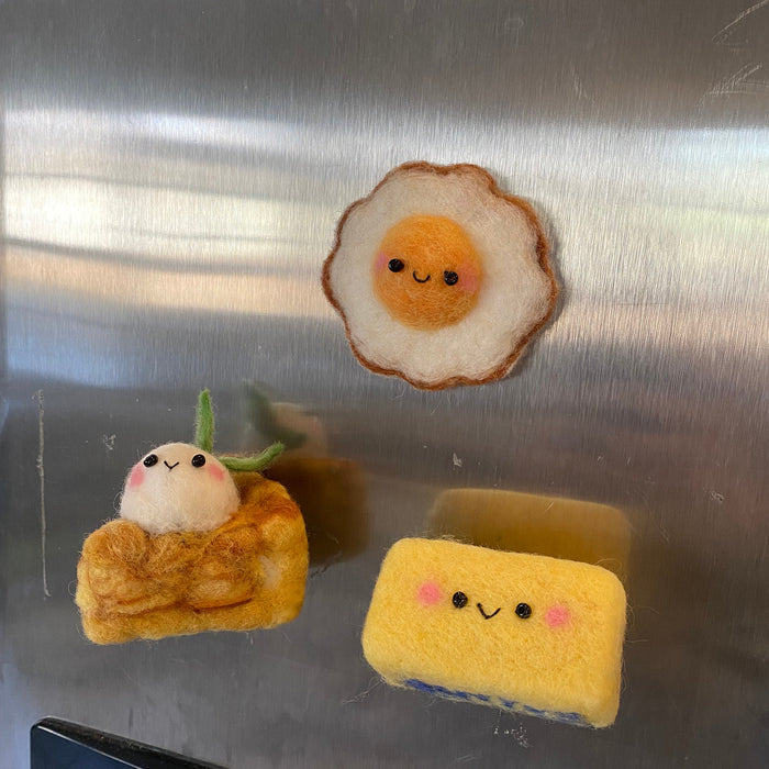 Apple pie Fridge Magnet with vanilla ice cream
