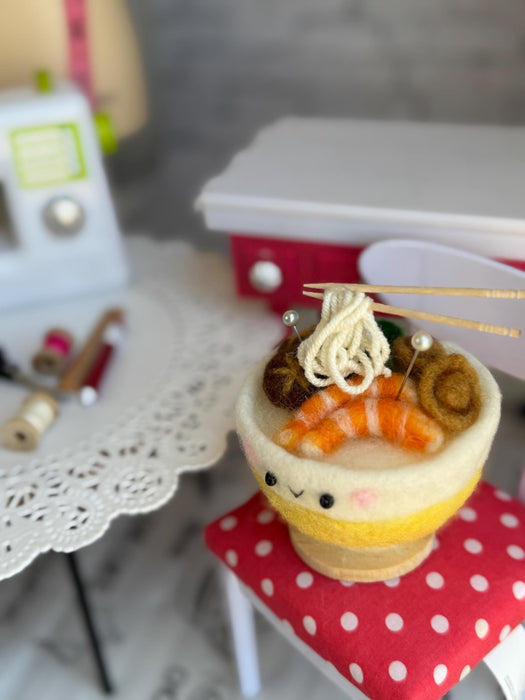 Seafood Ramen pincushion - Shrimp Shiitake