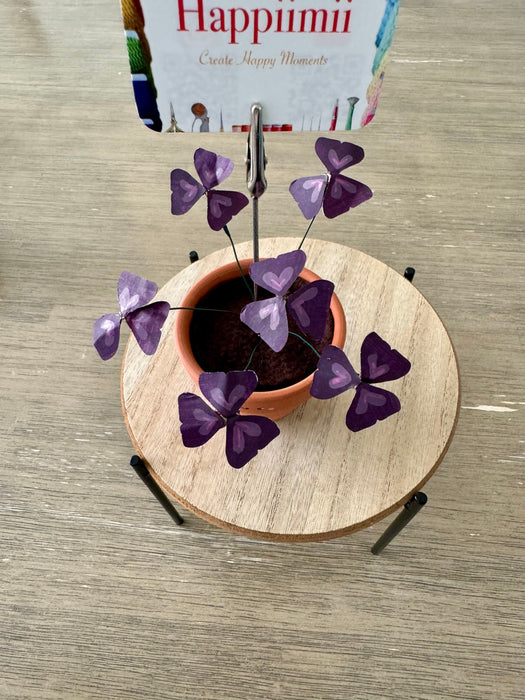 Purple Shamrock Oxalis Triangularis Handmade plant photo holder