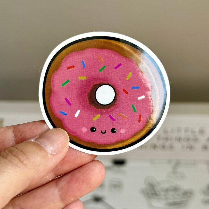 2.5” pink donut sticker