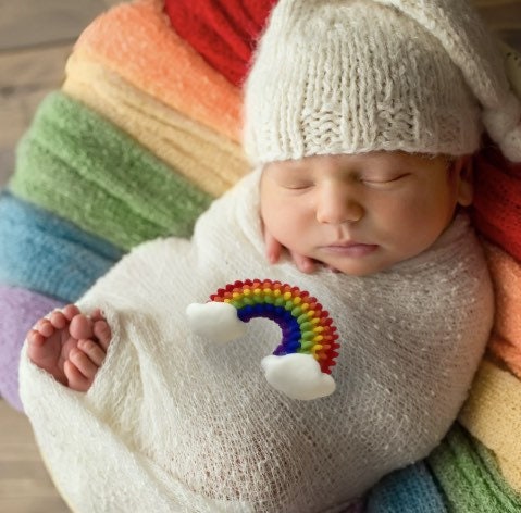 Rainbow clouds photo prop with clouds