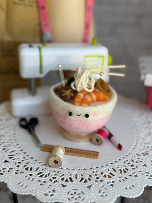 Seafood Ramen pincushion - Shrimp Shiitake
